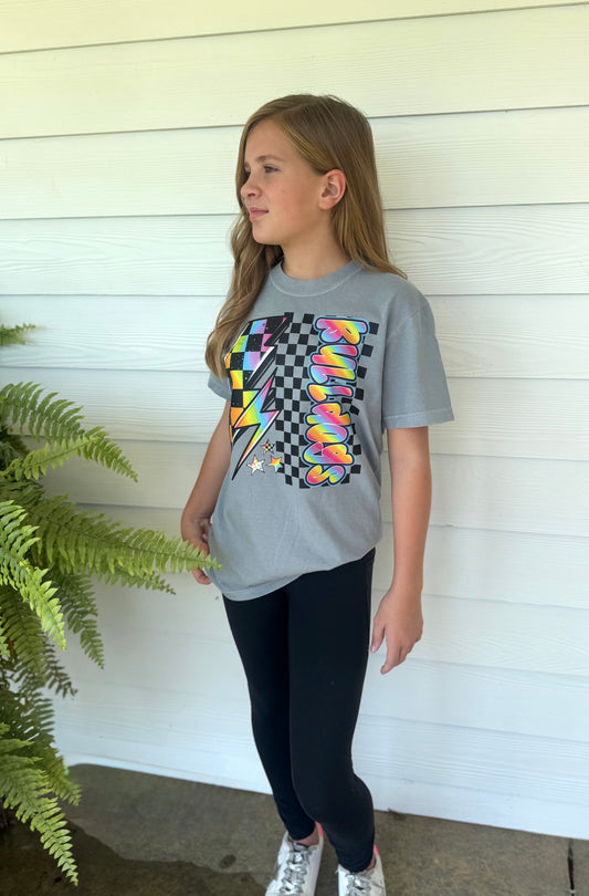 Checkered Bulldog Neon Vibes